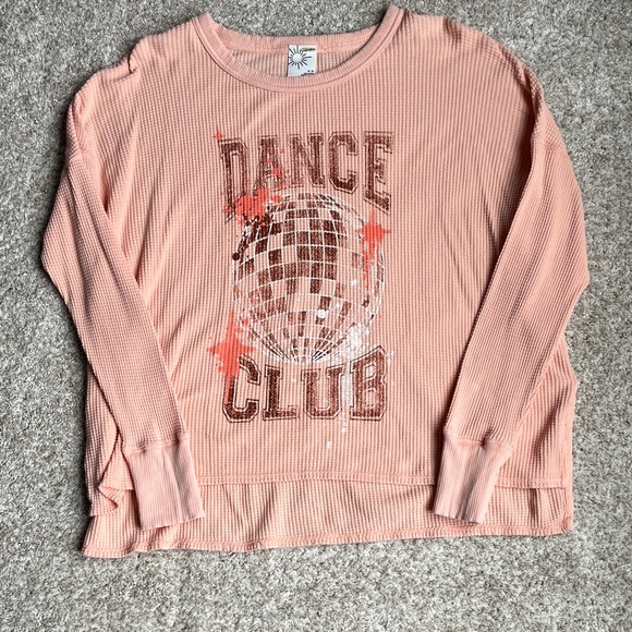aerie Tops - Aerie Women’s Long Sleeve Tee - Peach Dance Club